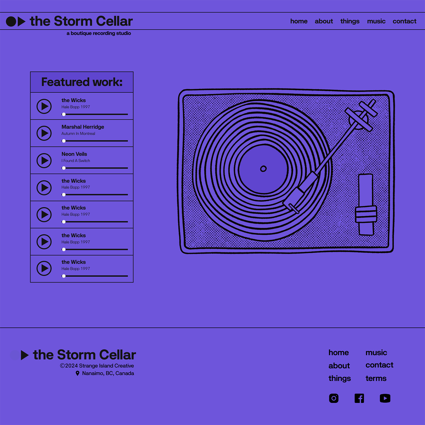 Screenshot of Storm Cellar website